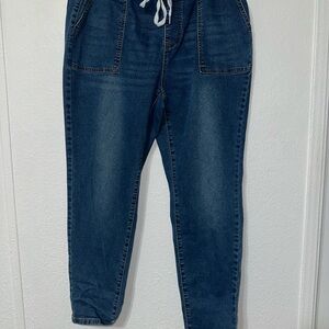 BLOOMCHIC Blue Denim Joggers Comfy Stretchy Size 16